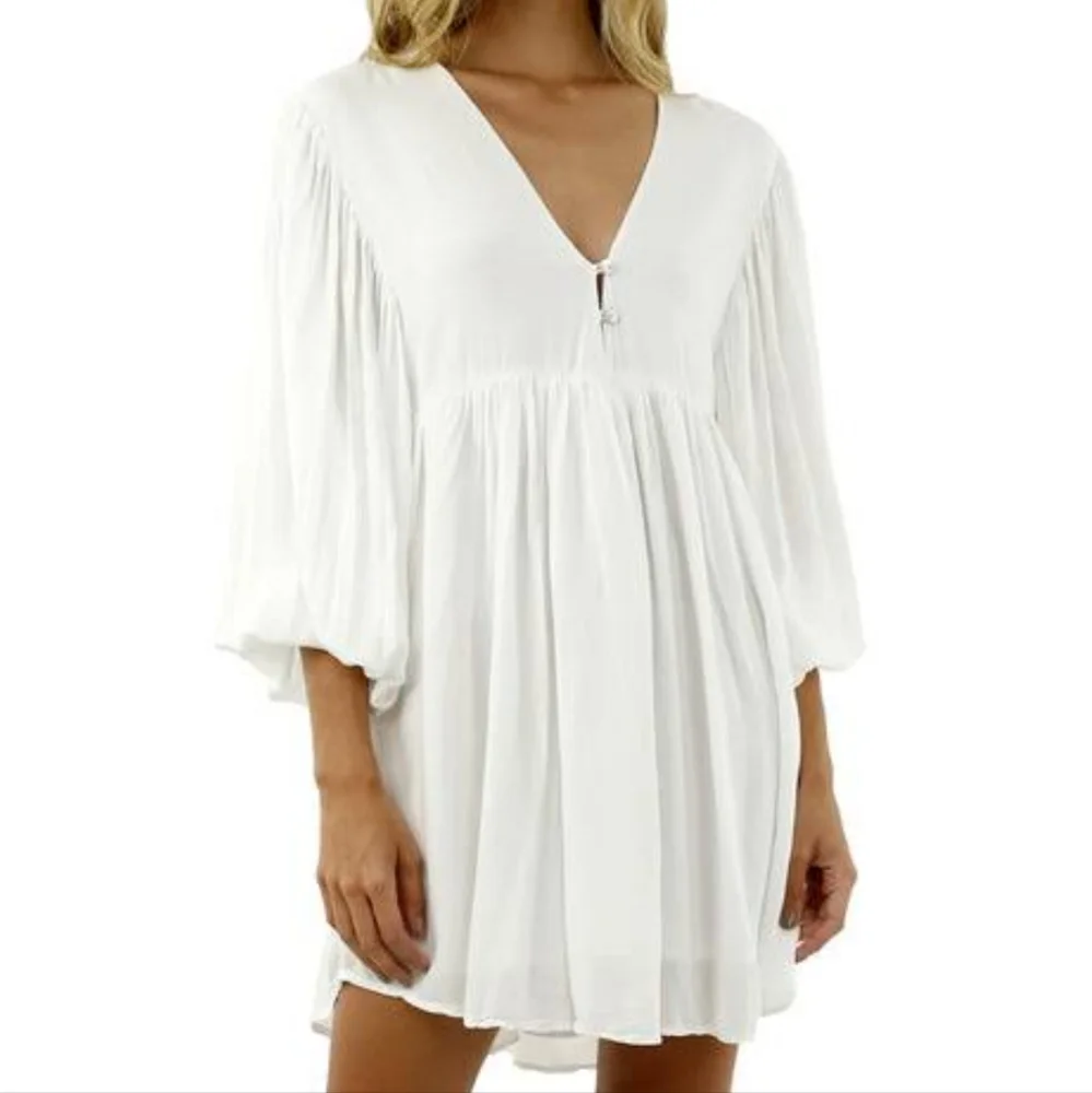 70s inspired bell sleeve dress - Picture 2 of 6